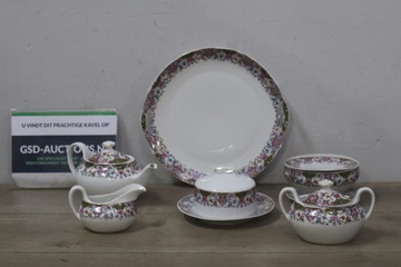 Afbeelding van Vintage porseleinen theeservies 10 stuks'