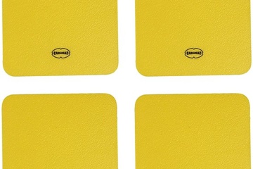 Afbeelding van CABANAZ - Onderzetter, lederlook pvc, geel, set/4