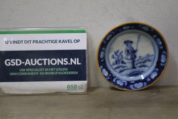 Afbeelding van Antiek Wandbord: Visser met Hengel