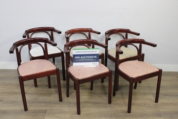 Afbeelding van Set van 6 Vintage Engelse Caféstoelen