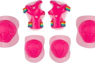 Afbeelding van Nijdam Skate Beschermset - Pink Rainbows - Roze/Wit - M