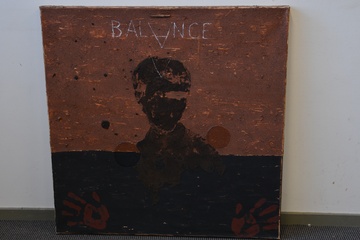 Afbeelding van Groot schilderij van Jeanne Beenackers: 'Balance'