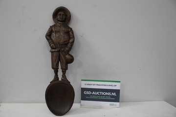 Afbeelding van Vintage Houten Sancho Panza Wandlepel''