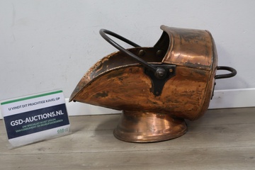 Afbeelding van Antiek koperen kolenbak