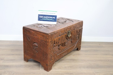 Afbeelding van Antiek Chinese Kamferhouten Opbergkist