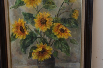 Afbeelding van Olieverfschilderijvan C. W. Willemsz-Rambonnet: Zonnebloemen