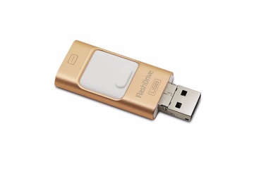 Afbeelding van Flashdrive 3 in 1 goud - 128GB - USB - Lightning - Micro usb