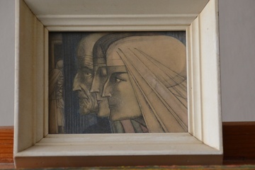 Afbeelding van Ingelijste prent: 'Bezonkenheid, Meditatie, Vuur'. J. Toorop