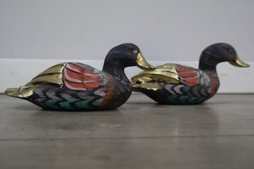 Afbeelding van Houten eenden beeldjes 2 stuks