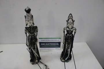 Afbeelding van Set van 2 Indonesische Wayang Golek Poppen