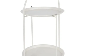 Afbeelding van Home and Styling tafel 2 laags - 40x66cm -metaal off white