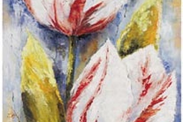 Afbeelding van Rian Withaar - White tulips - Afm. 35x70 cm