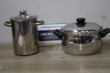 Afbeelding van Set van 2 roestvrijstalen kookpannen