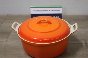 Afbeelding van Oranje gietijzeren braadpan