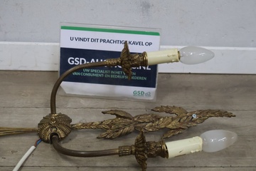 Afbeelding van Brocante Vintage Messing Wandlamp
