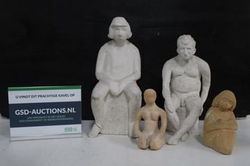 Afbeelding van Mix van 4 Stenen Sculpturen'