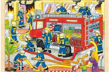 Afbeelding van Goki Houten Legpuzzel - Brandweer, 48st.