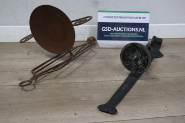 Afbeelding van Set van 2 Vintage Smeedijzeren Wandkaarsenhouders