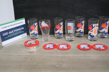 Afbeelding van Coca-Cola glazen 7 stuks met Onderzetters