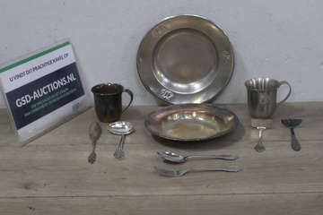 Afbeelding van Vintage Gero Zilmeta kinderbestek en servies set 10 stuks