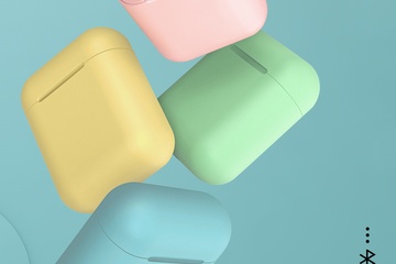 Afbeelding van 24 ST. J&G IN Ear Pods. BT5.0. Model TWS-i12 met touch control. Diverse kleuren, geel, roze, groen, blauw.