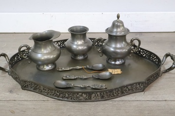 Afbeelding van Set van 7 Stuks Antiek Tin