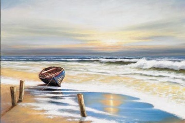 Afbeelding van Eric Erwin, Boat on the shore EE5035 40x50 cm