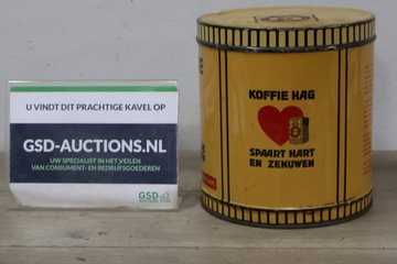 Afbeelding van Vintage metalen blik van Koffie Hag