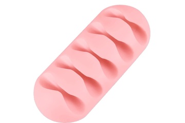 Afbeelding van Kabelhouder Siliconen Roze 5 Sleuven - Set van 50 stuks