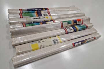 Afbeelding van 8 rollen alkor zelfklevende raamfolie vitrodecor