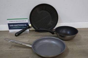 Afbeelding van Set van 1 Grillpan & 1 Wok & 1 Koekenpan