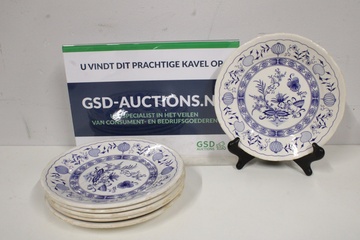 Afbeelding van Set van 6 Vintage Ironstone Siwebelmuster Sierborden