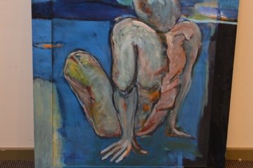 Afbeelding van Acrylschilderij van Jeanne Beenackers: Aan de rand vd nacht.