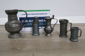 Afbeelding van Set van 5 Stuks Antiek Tin