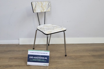Afbeelding van Vintage Formica Stoel met Marmerpatroon