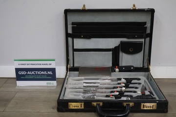 Afbeelding van Neumann Solingen Messenset in Zwart Leren Koffertje