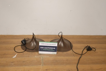 Afbeelding van Set van 2 Vintage Bruine Dijkstra Hanglampen