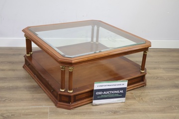Afbeelding van Regency-Stijl Salontafel van Hout en Glas