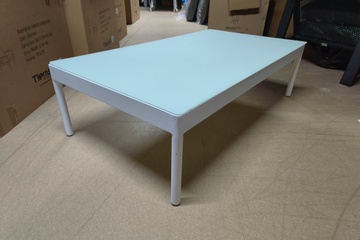 Afbeelding van Hamilton Bay Breeze salontafel alu/foggy glass 120cm rechthoekig wit