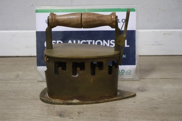 Afbeelding van Antieke Messing Kolenstrijkijzer