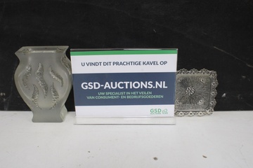 Afbeelding van Vintage Kristallen Vaas met Vierkant Schaaltje