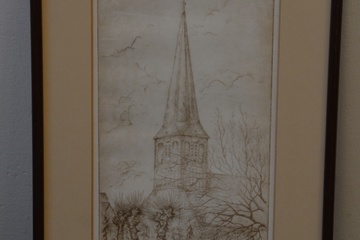 Afbeelding van Prent van Jan Goselink: St. Ludgeruskerk te Doornspijk.'