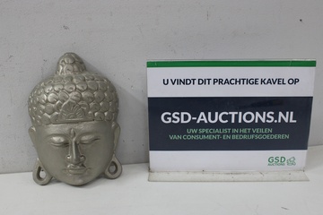 Afbeelding van Zilverkleurig Boeddha-Masker Wandornament''