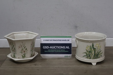 Afbeelding van Keramische bloempotten 2 stuks'