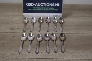 Afbeelding van Set van 12 Vintage Verzilverde Nescafe Koffielepels''
