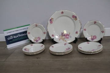 Afbeelding van Set van 12 Vintage Porseleinen Bavaria Schoteltjes