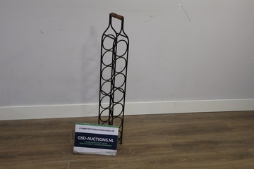 Afbeelding van Zwart Metalen Wijnrek voor 7-Flessen