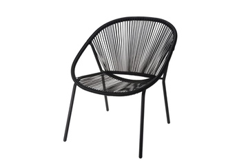 Afbeelding van Ambiance lounge tuinstoel draad zwart set van 4