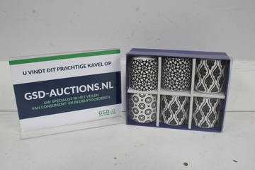 Afbeelding van Set van 6 Zwart/Witte Espressomokjes