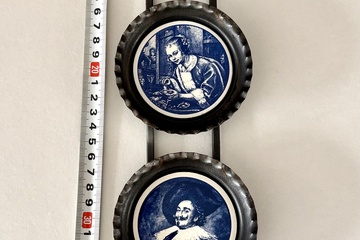 Afbeelding van Wand hanger met 3 Delftsblauw tegeltjes